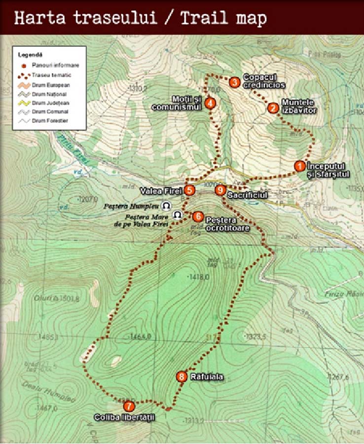 Harta traseu Munții Apuseni