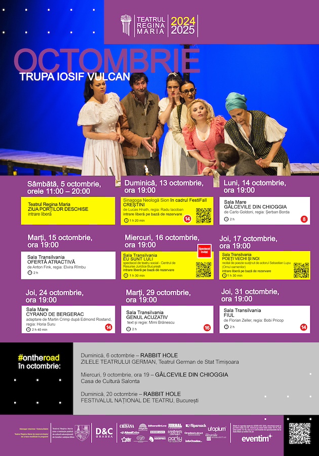 Program spectacole Teatrul Regina Maria Oradea