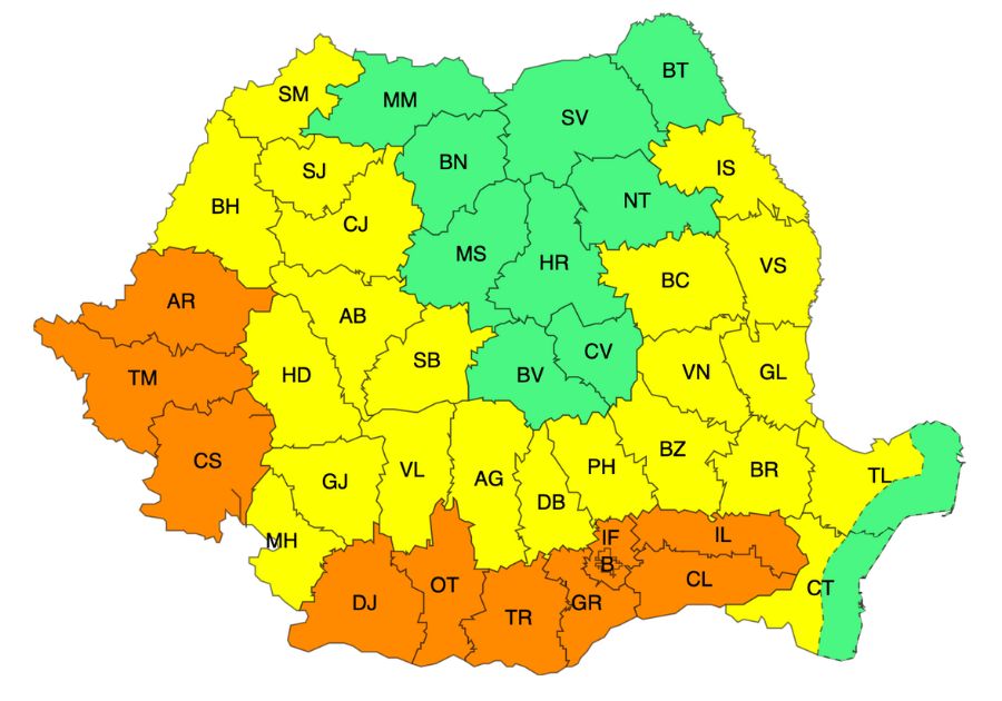 Meteo Bihor cod galben